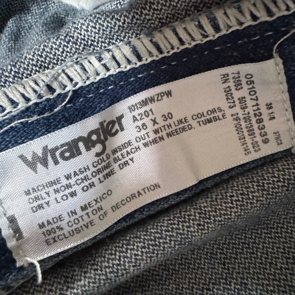 Wrangler Mens Cowboy Cut Original Fit Jeans 36X30 Blue Straight Leg 1013MWZ - Picture 5 of 6